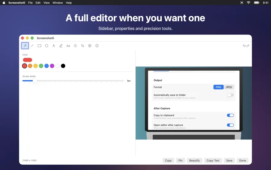 The full editor for detailed annotation work.
