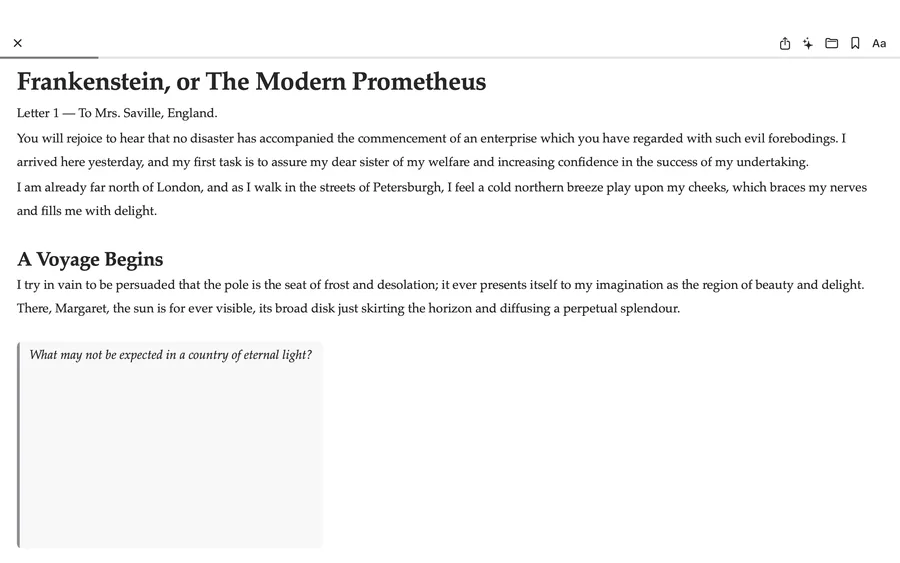 Read on macOS displaying a Project Gutenberg eBook