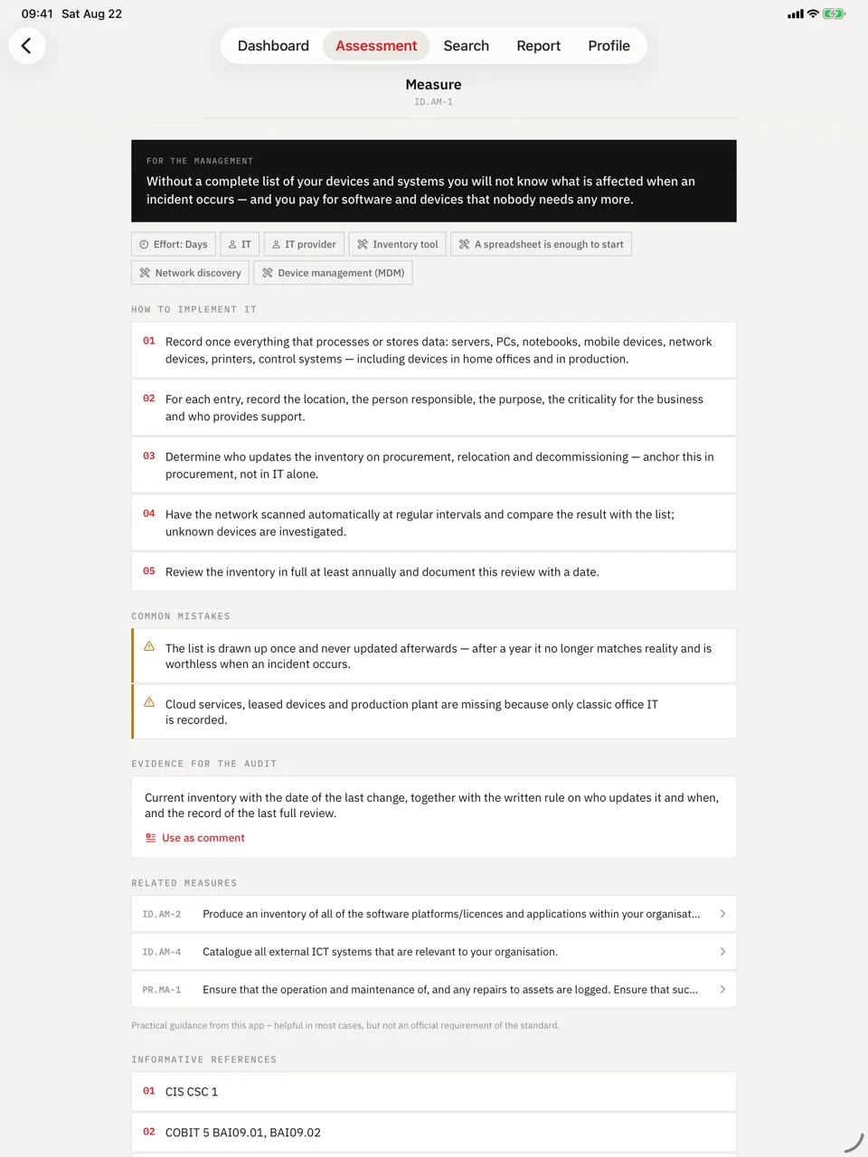 IKT-Minimalstandard on iPad — Steps, common mistakes, effort, and the audit evidence.